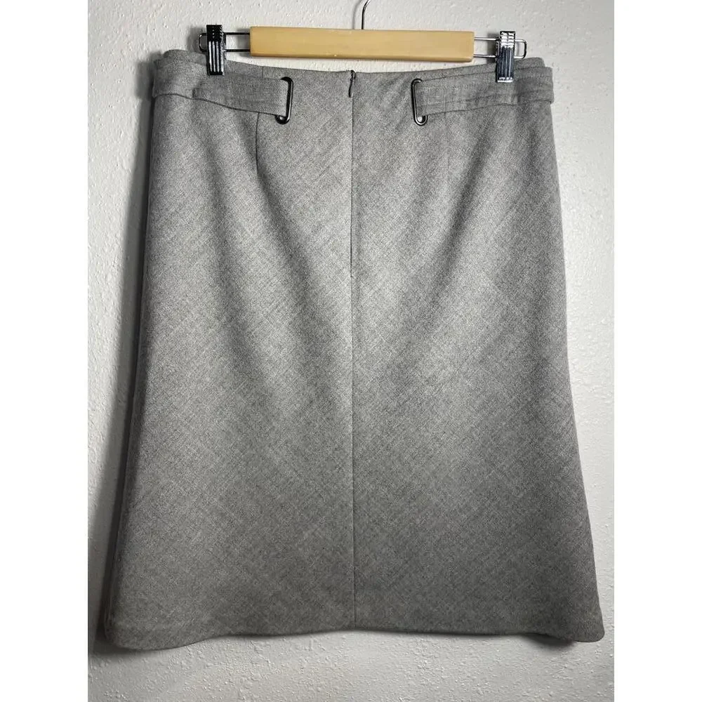 Brooks Brothers Wool Skirt Midi Women's Size 8 Grey Career - Picture 7 of 7